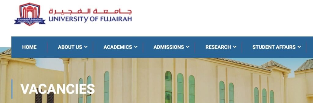 About the University of Fujairah careers page
