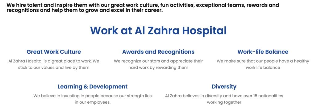 Al Zahra Hospital Careers