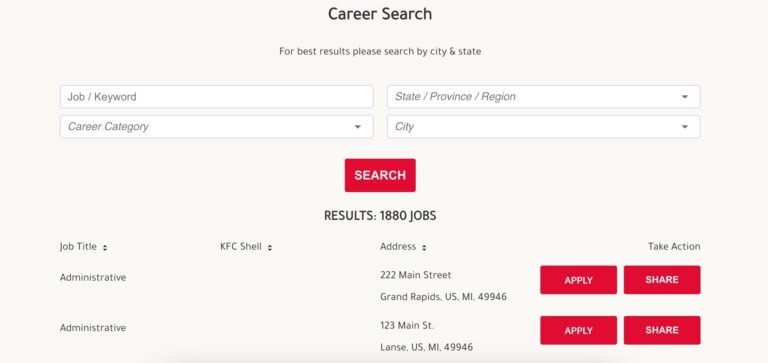 KFC Dubai Careers page