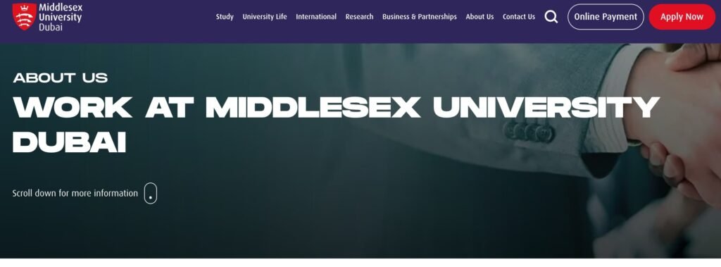 Middlesex University Dubai career page