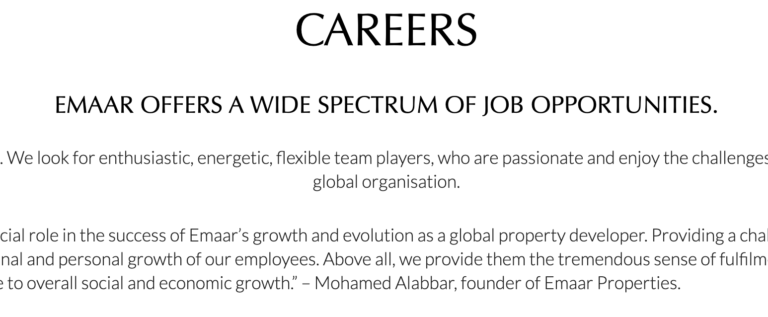 Emaar Careers in Dubai 2024 | New Open Vacancies in UAE